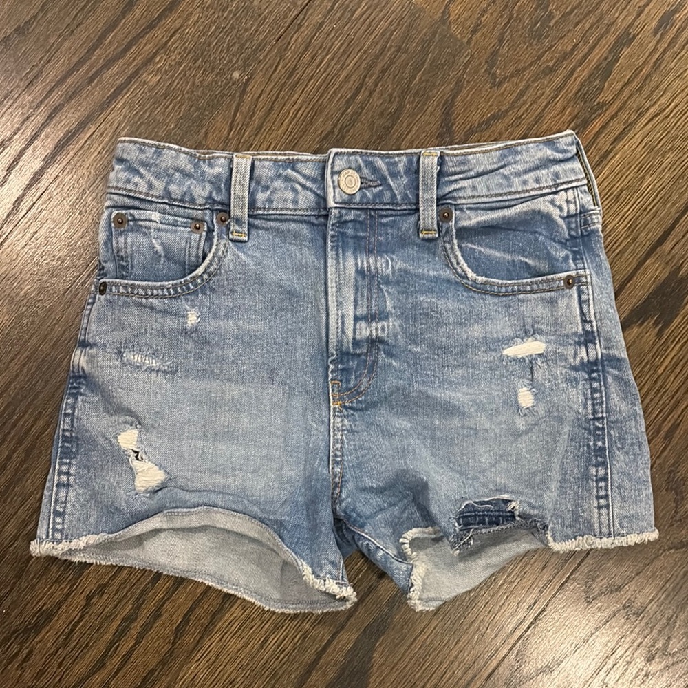 GAP Light Blue Distressed Denim Shorts
